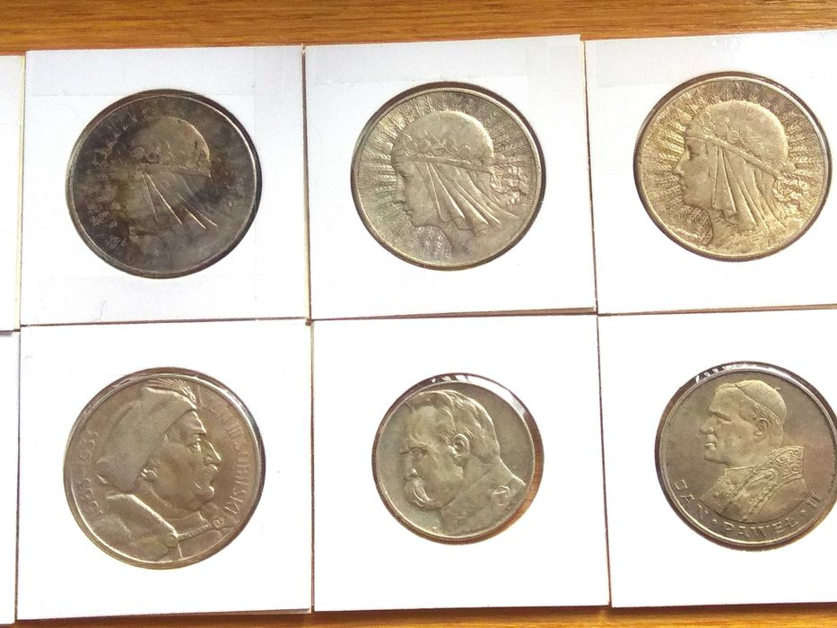 Zestaw monet srebrnych