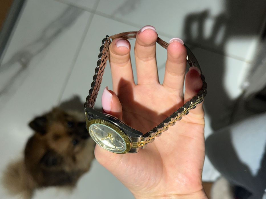 Zegarek złoto - srebro unisex na bransoletce nowy