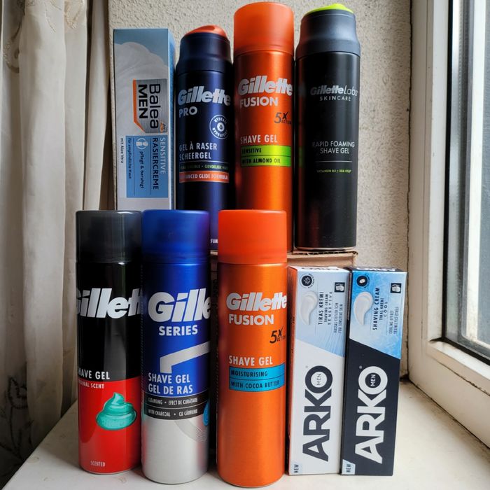 Гель, крем для гоління Gillette, Balea Men, Arko в асортименті