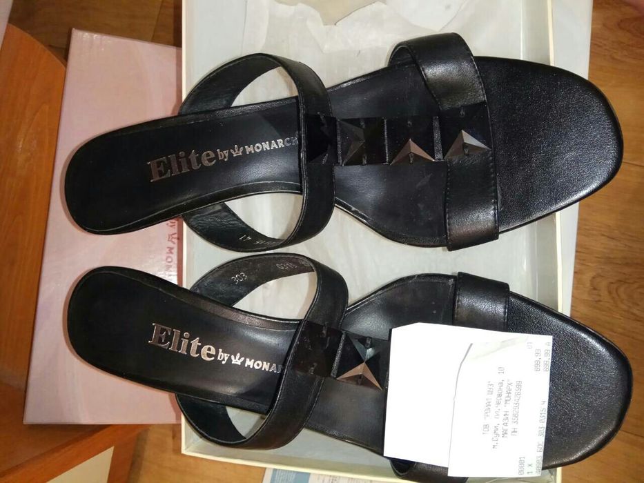 Кожаные шлепанцы 41р