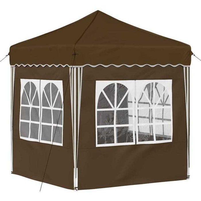 Tenda de Festa Pop-Up 2x2 m Cinzento-Acastanhado com 4 Laterais
