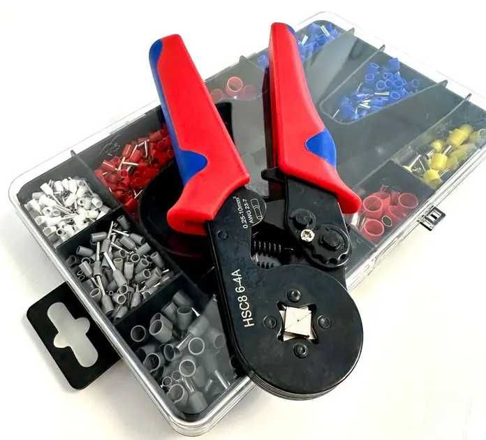 Кримпер HSC8 6-4A (0.25-10 мм²) + Набір наконечників 1200 шт