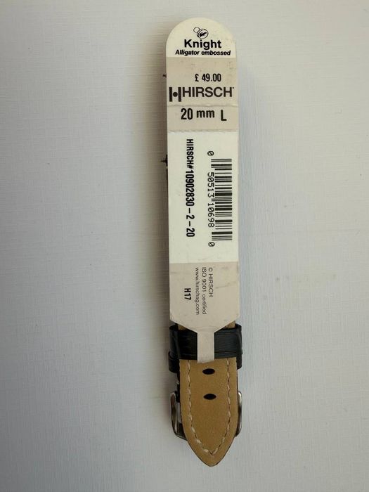 Ремінець шкіряний для годинника Hirsch, 20мм.
