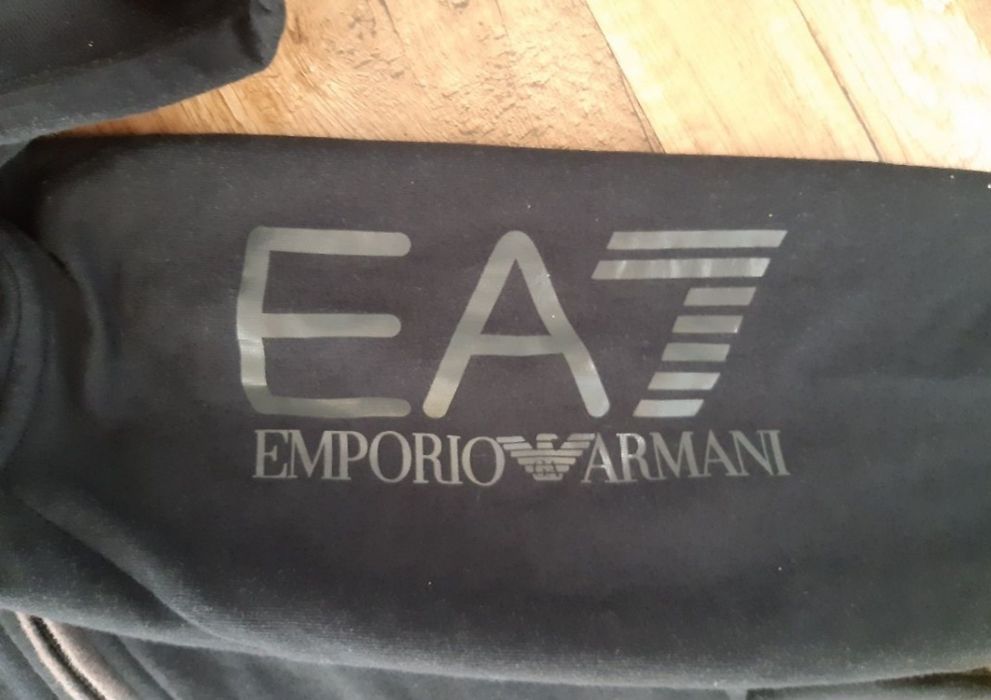 Emporio Armani bluza M granatowa na zasuwke męska EA7 kaptur