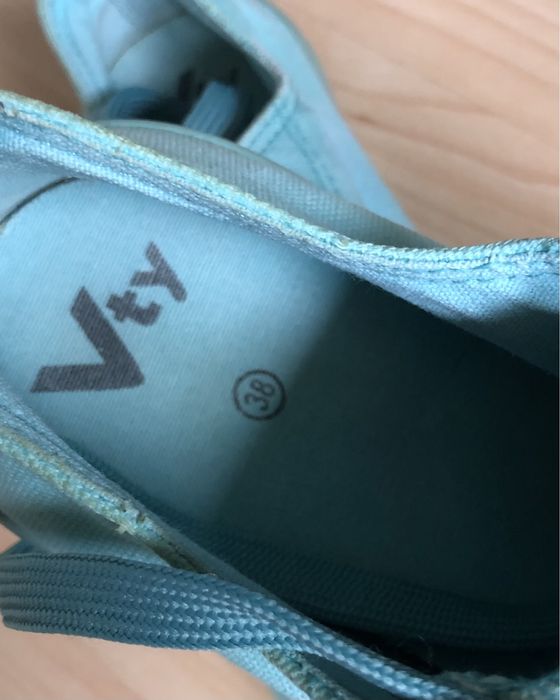 Trampki damskie Deichmann Vty, turkusowe, rozmiar 38