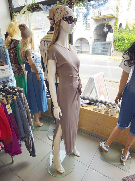 Sukienka maxi S/M bordowa, Italy, cudo !!!