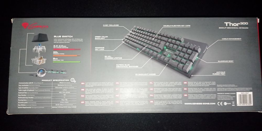 Klawiatura gamingowa Genesis Thor 300 RGB