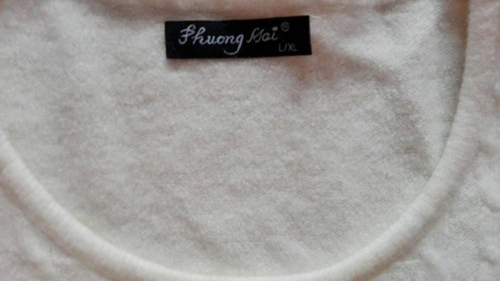 sweterkowa sukienka z kominem biały L / XL