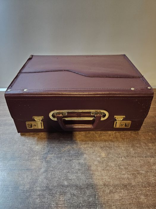 Walizka skórzana torba brąz retro