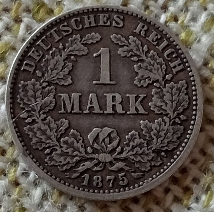Moneta 1 Mark Deutsches Reich 1875 G Karlsruhe