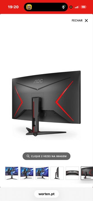 Monitor Curvo Gaming AOC 31.5" 240Hz 0.5ms (Como Novo / Impecável) C32G2ZE/BK