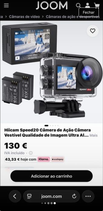 Câmara de ação Speed 20 + acessórios nova