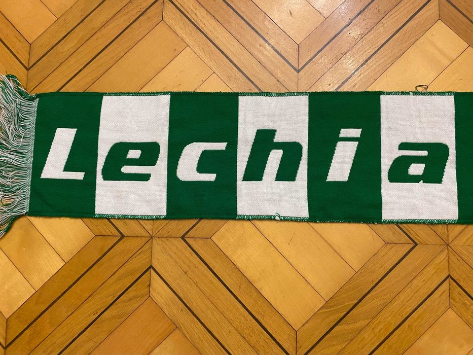 Szalik Lechia Gdańsk retro szeroki tkany