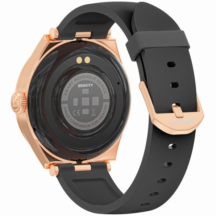 smartwatch gravity różowe złoto czarny gt25-3
