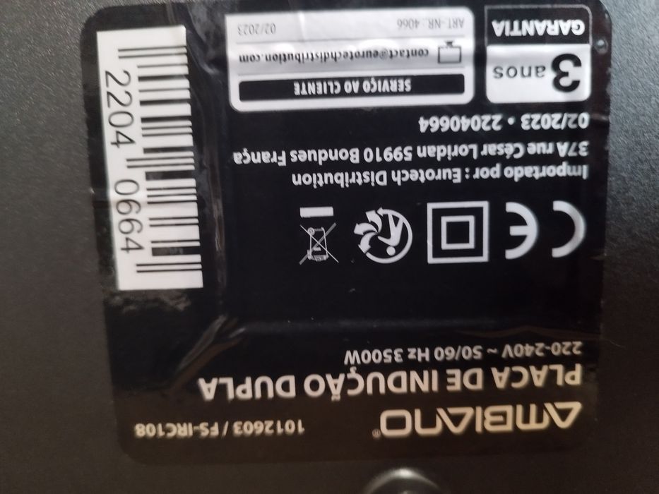 Placa de indução 3500W