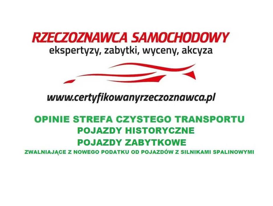 Rzeczoznawca Pojazd Zabytkowy, SCT, akcyza, zwolnienie Promocja