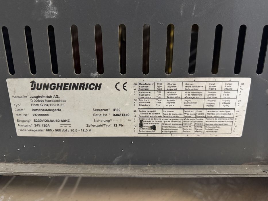 Prostownik/ładowarka Jungheinrich 24V 120A