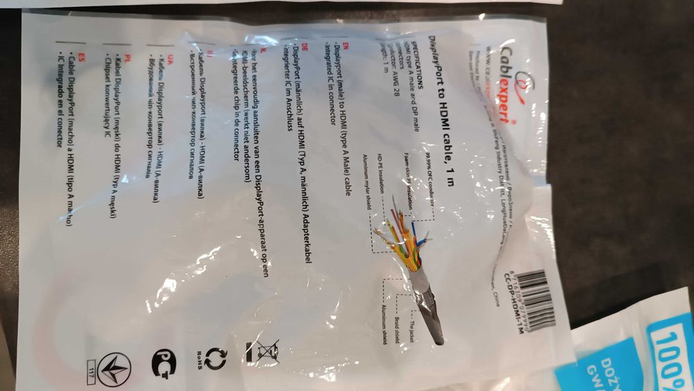 Trzy kable HDMI metrowe