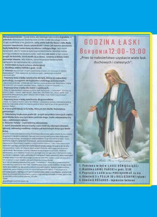 GODZINA ŁASKI 8 XII - folderek drukowany