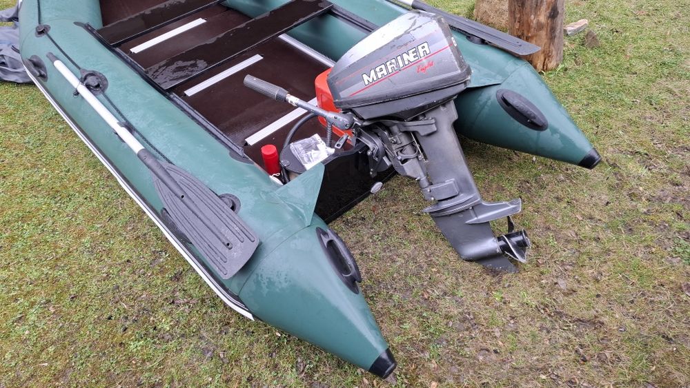 Ponton Bark BT-330SD z kilem + silnik Mariner 8 sprawny komplet.