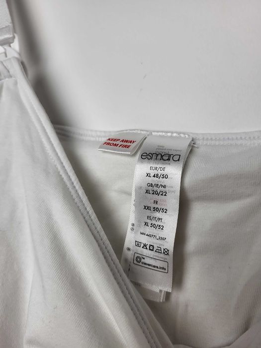 Koszulka 2x stanik do karmienia XL 46 48 piersią dla mamy biała czarna