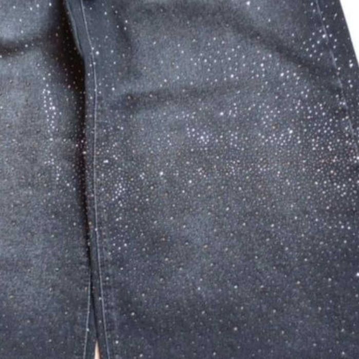 Джинси чорні палаццо в камінцях