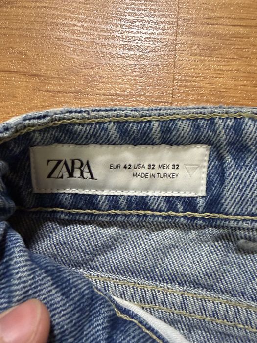Zara blue flared jeans zip