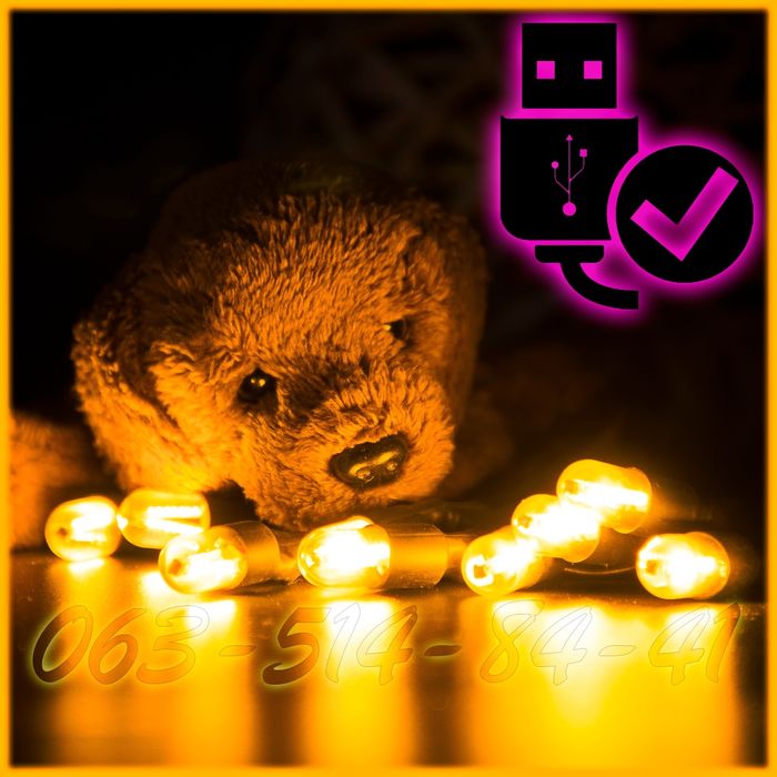 USB 5V ЯРКАЯ портативная гирлянда ретрогирлянда от повербанк лампа юсб