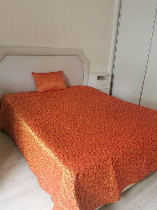 Colchas / Almofada (2,40mt X 1,40mt) Cor de Laranja / Azul