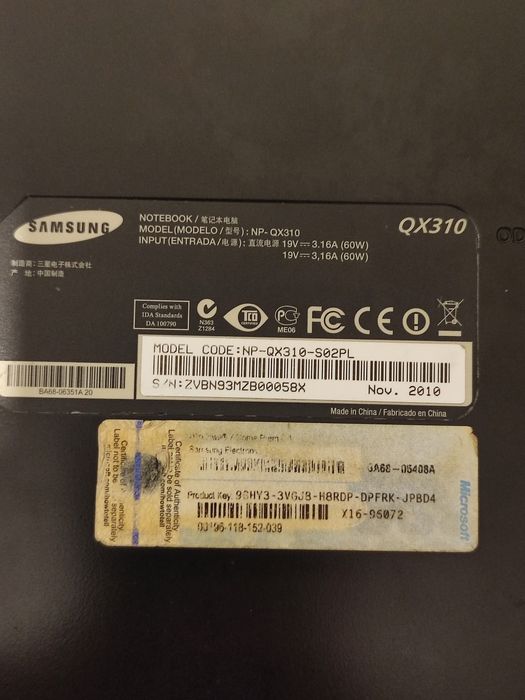 Продам ноутбук samsung QX310