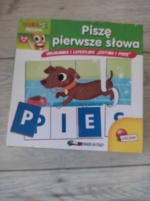 układanka piszę pierwsze słowa
