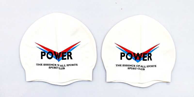 Czepki silikonowe kąpielowe pływackie PROWER uniwersalne Białe 2pp