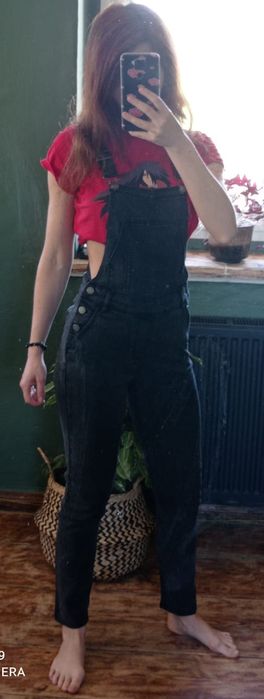 Spodnie ogrodniczki czarne H M