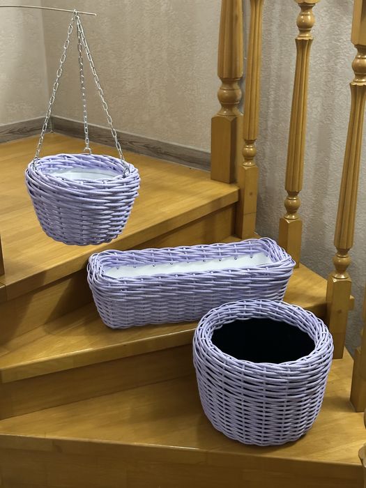 Кашпо. Горщики під квіти. Садові кашпо з ротангу