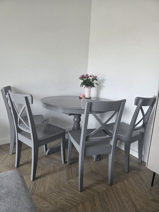 Stół rozkładany + 4 krzesła Ikea Ingatorp