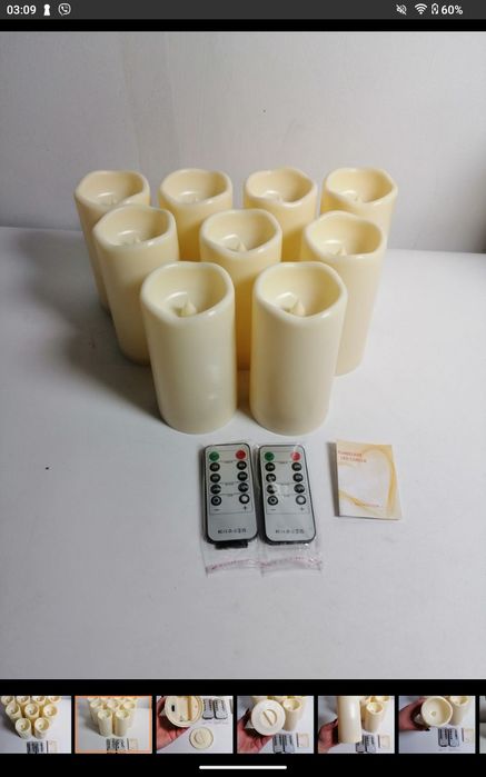 Свічки без полум'яні комплект 9 штук, з пультом. Супер.