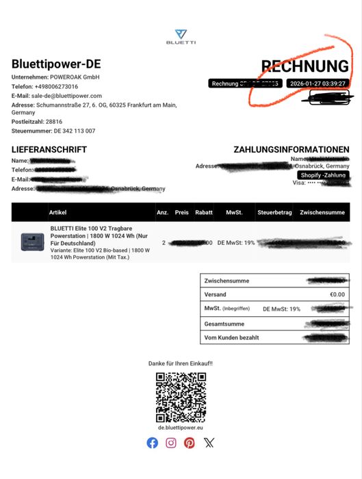 Офіційна Зарядна станція BLUETTI Elite 100V2. 1800 вт. Нова з Німечини