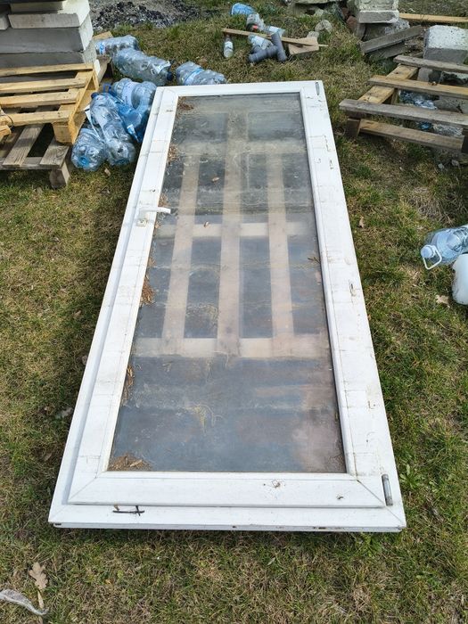 86x215 okno balkonowe dwuszybowe tanio używane transport