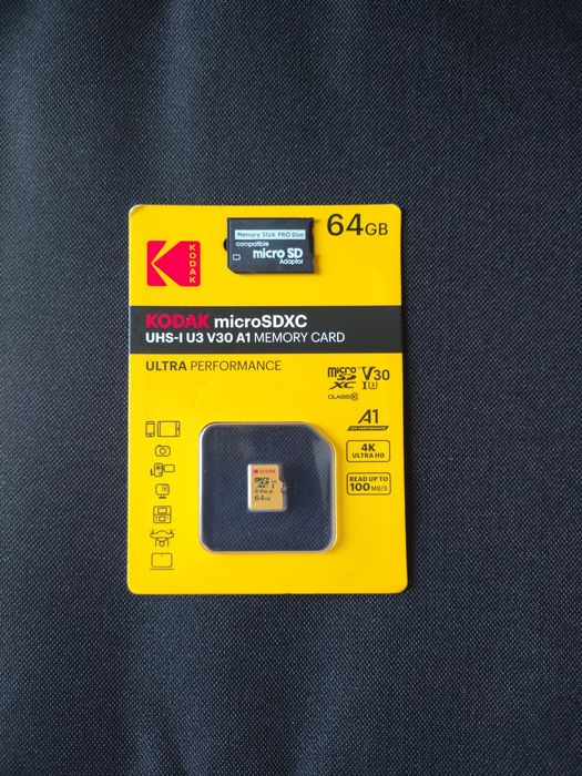 Micro SD Kodak 64GB + adaptador M S Pro Duo