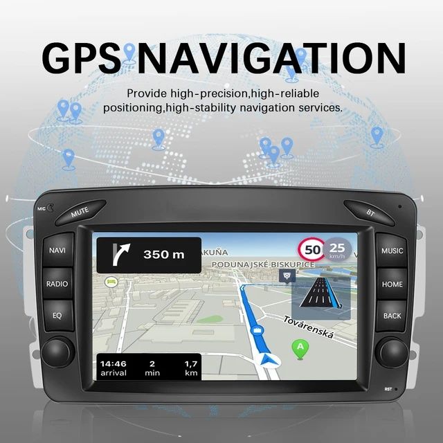 Auto Rádio Android 13 2din Mercedes W203/209/210 GPS Navi WiFi M-Link