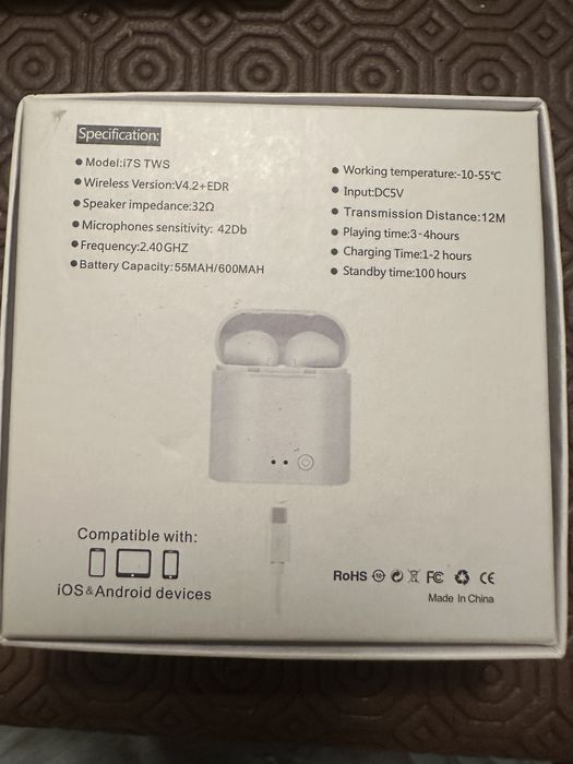 Fones I7S auriculares novos