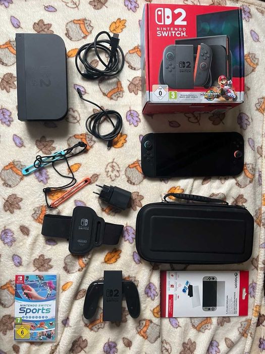 Zestaw Nintendo Switch 2 + etui + szkło + Nintendo Sports