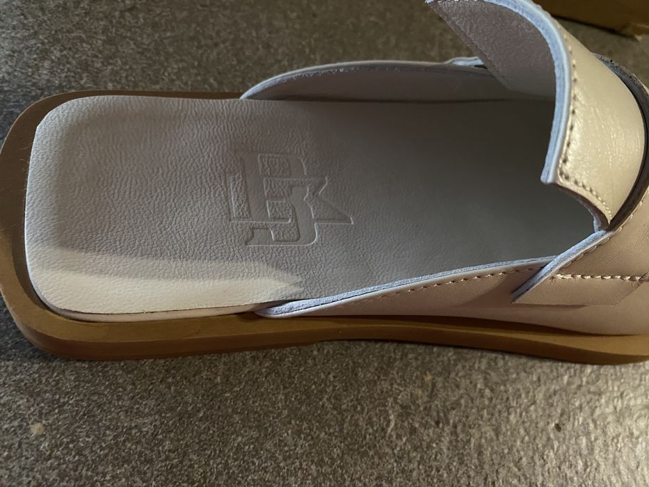 BOKO якісні шкіряні мюлі колір слонова кістка