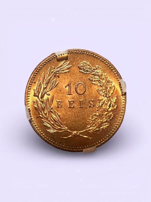 1892 -  D. Carlos 10 Reis GENI MS64 RD
