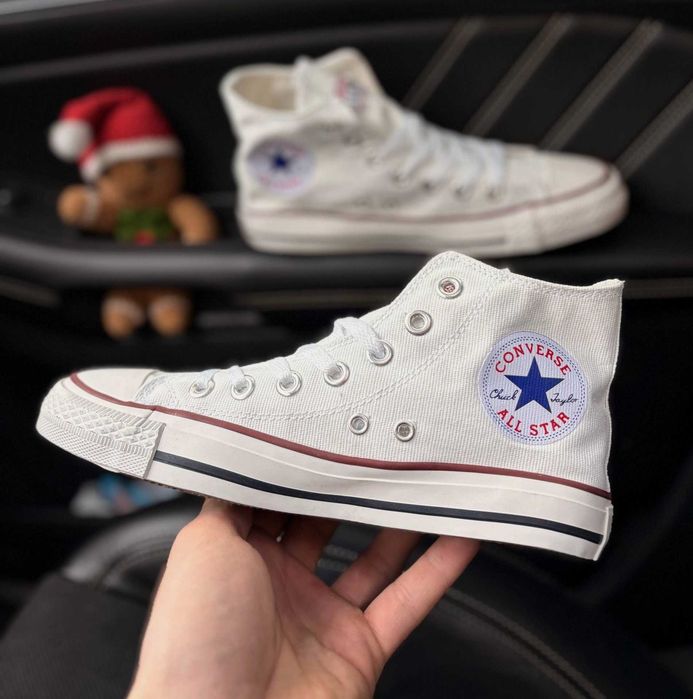 Женские белые кеды Конверс белые высокие Converse All Star