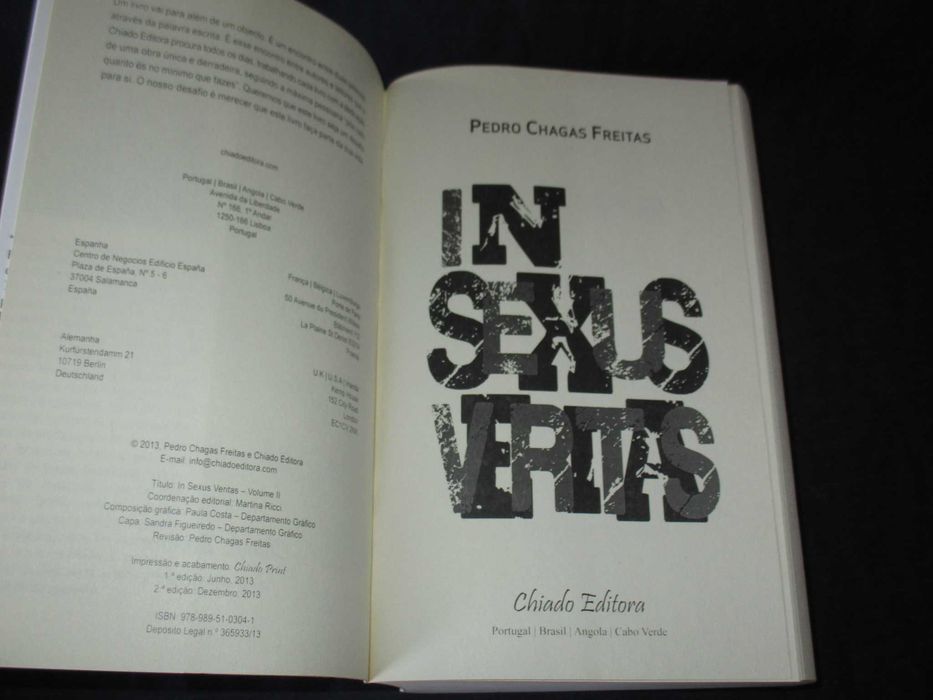 Livros In Sexus Veritas 2 volumes Pedro Chagas Freitas