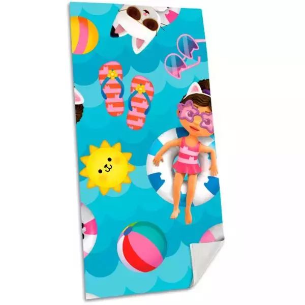 Ręcznik plażowy 70x140cm bawełna Koci Domek Gabi. Gabby's Dollhouse GD00003 Kids Euroswan. Kids Euroswan. Nowy Produkt