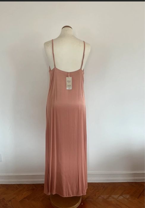 Vestido comprido rosa Mango