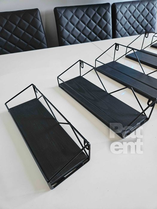 Loftowe kwietnik dekoracja ścienna półki 5 sztuk czarna