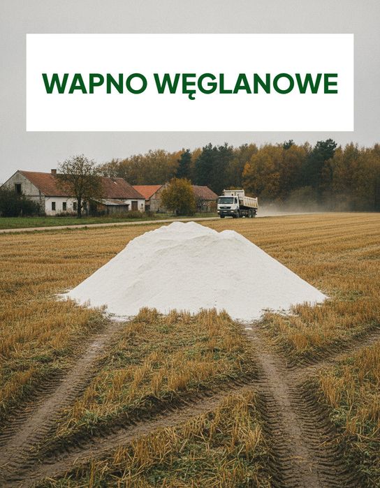 Wapno nawozowe węglanowe odmiana 04 luzem — kreda nawozowa do odkwaszania gleby, najniższy koszt tony, dostawa całopojazdowa 24 t, atest OSChR, AGRIA